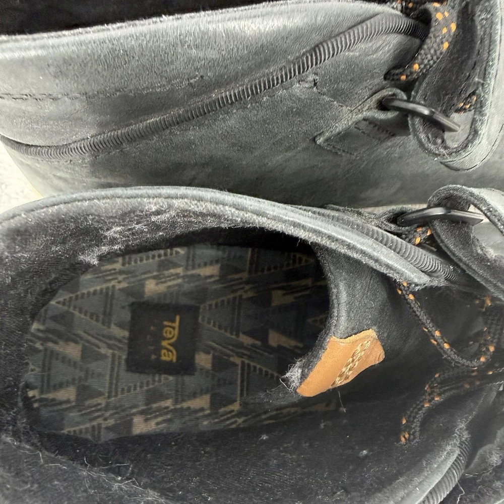 Teva Willow Chukka Sneaker Black Leather High Top Shoe Women's Size 9.5